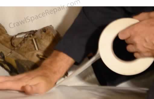 How to tape a crawl space liner